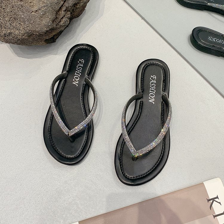 Damen elegante Flip-Flops mit Kristallverzierung R&B
