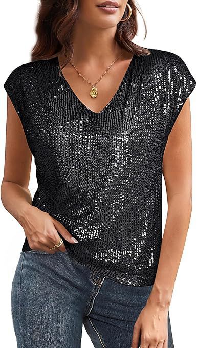 Damen Glamouröses Paillettenshirt R&B