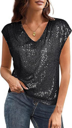 Damen Glamouröses Paillettenshirt