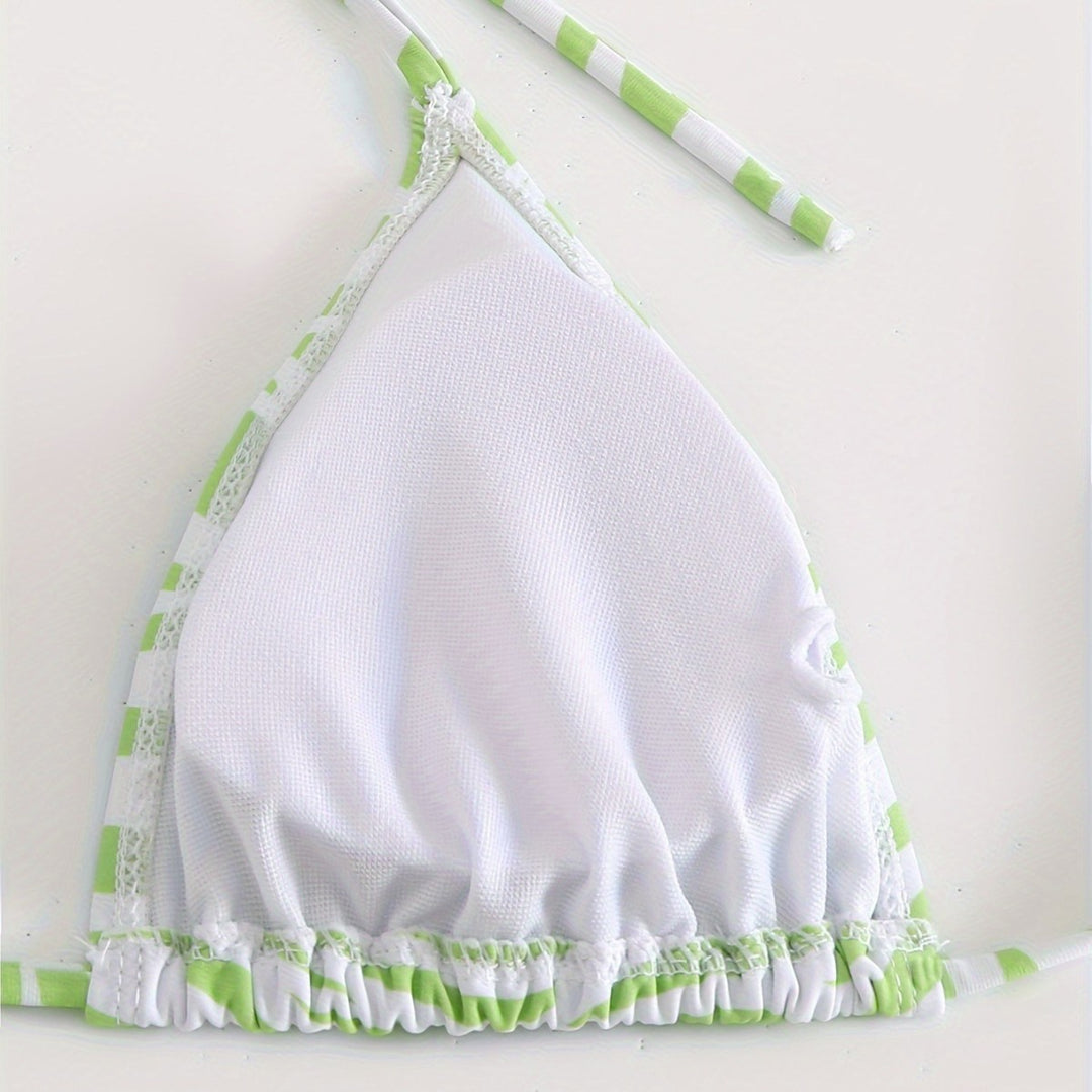 Damen Triangel-Bikini Set mit modischer Wickeltunika R&B