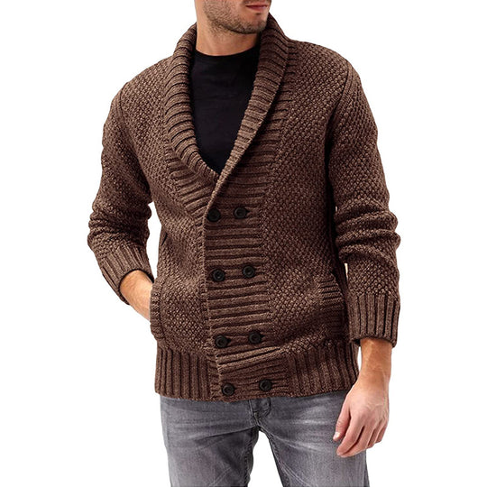 Herren Strickjacke mit doppelter Knopfleiste und strukturiertem Design R&B