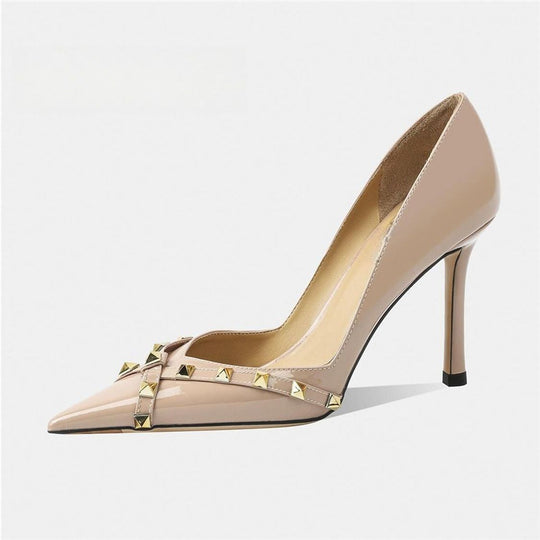 Damen elegante Stiletto-Pumps mit ausgefallenem Schnallen-Design R&B