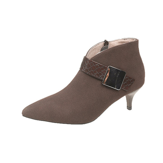 Damen Ankle-Boots mit modischem Riemen und elegantem Blockabsatz R&B