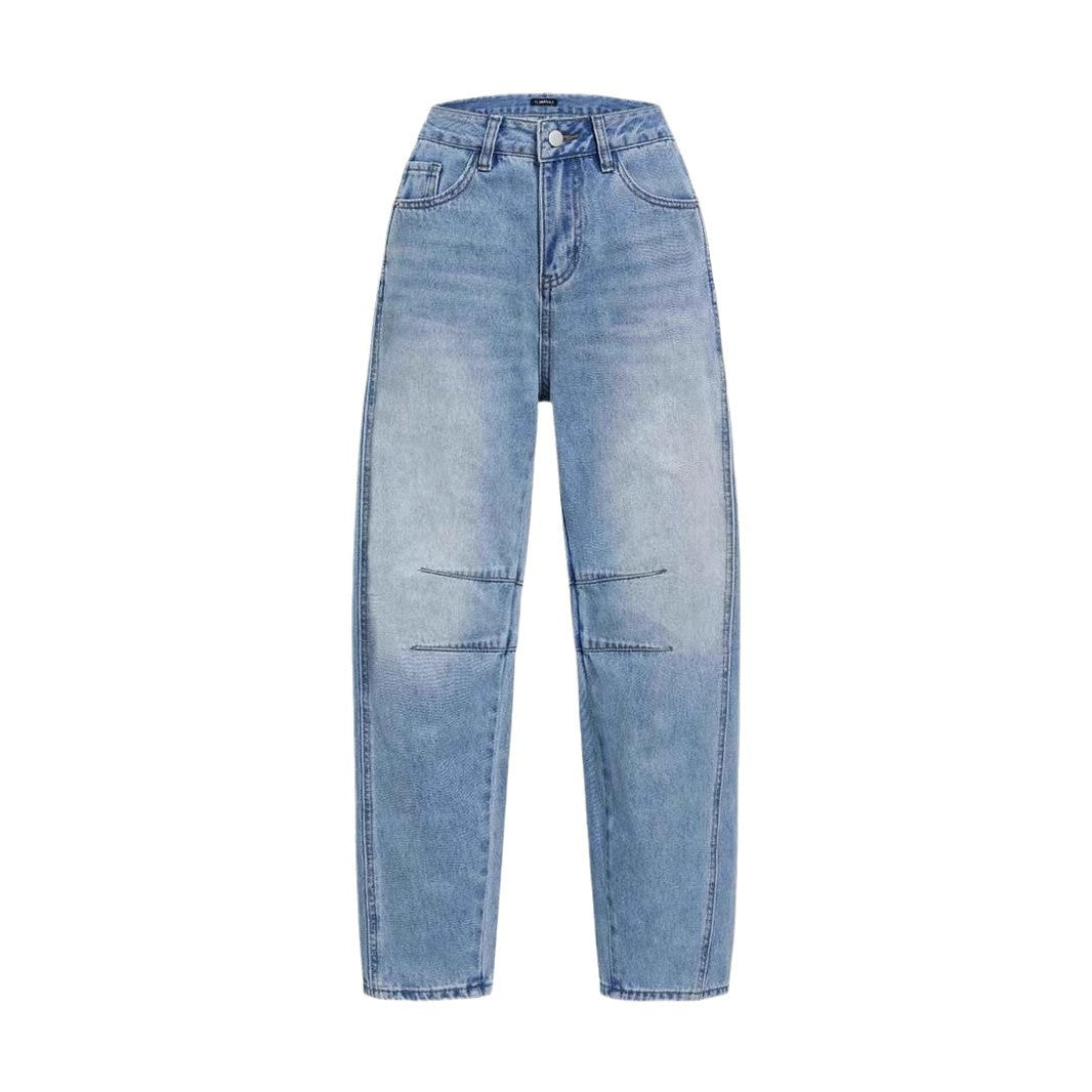 Damen Hoch Taillierte Baggy Jeans R&B