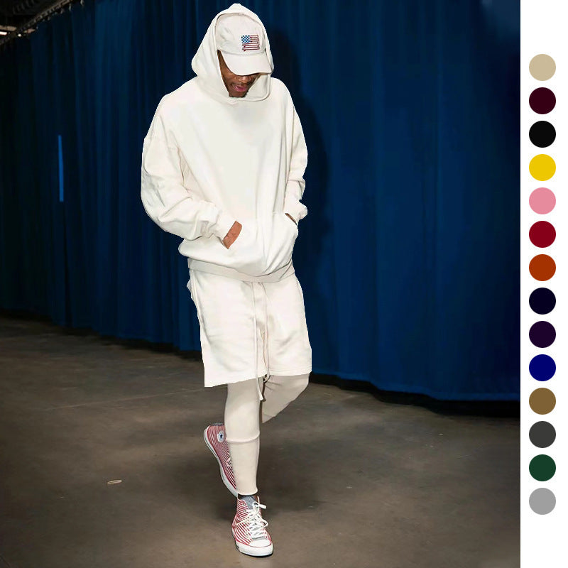 R&B Herren Hoodie-Shorts-Set mit Kängurutasche