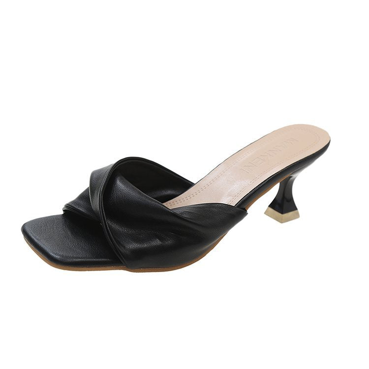 Damen Elegante Mules mit dekorativem Knoten R&B