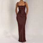 Damen Maxikleid mit elegantem Quadrat-Ausschnitt und figurformendem Design R&B