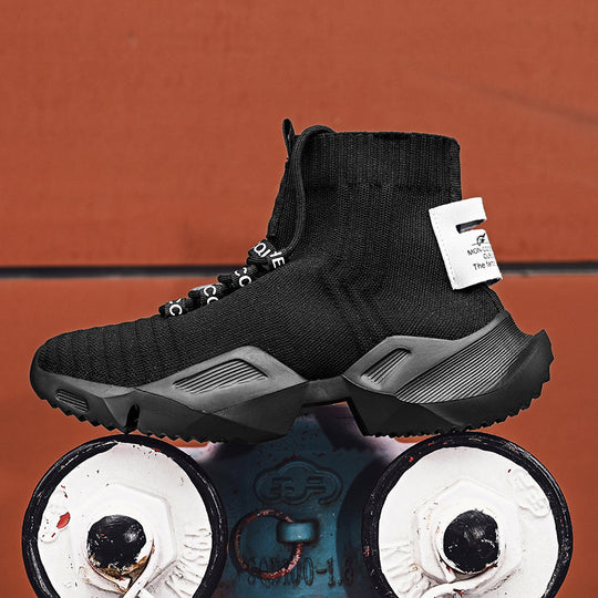 Damen High-Top Sneakers mit elastischem Strick und stylishem Design R&B