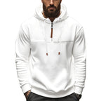 Herren Kapuzensweater mit halbem Reißverschluss und modernem Schnitt R&B