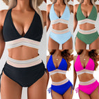 Damen Bikini-Set mit doppeltem Oberteil und verstellbaren Ruffy-Bindungen R&B
