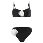 Damen Bikini-Set mit verspieltem Blumendetail und schickem Wickel-Design R&B