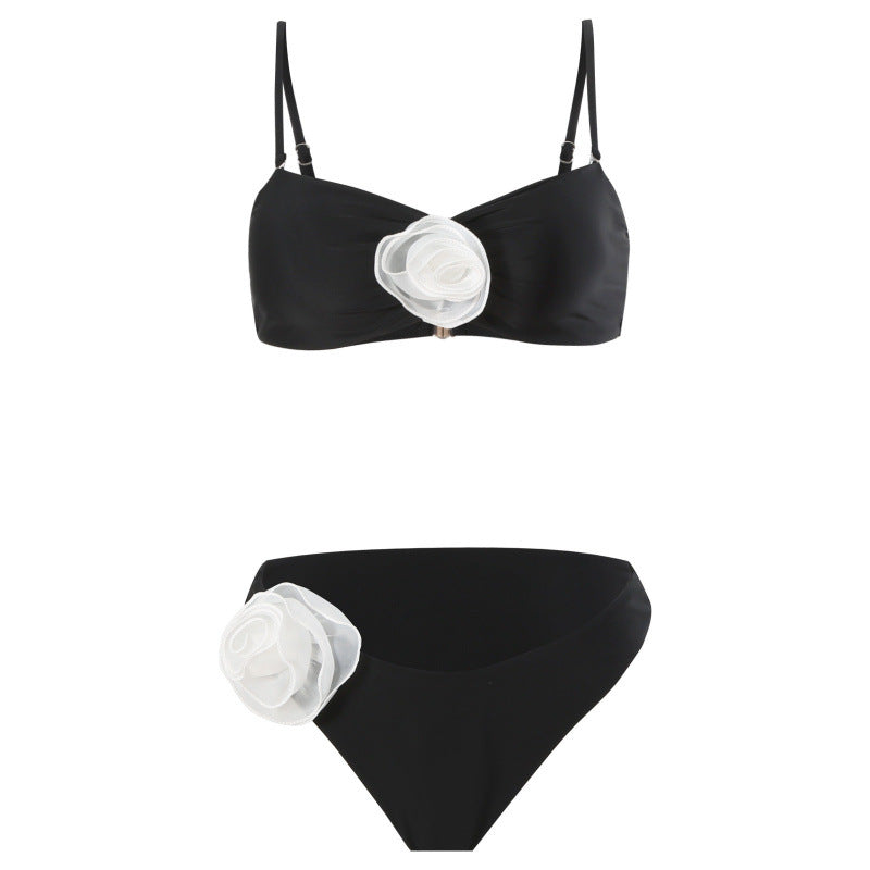 Damen Bikini-Set mit verspieltem Blumendetail und schickem Wickel-Design R&B