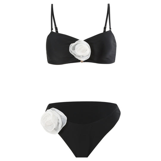 Damen Bikini-Set mit verspieltem Blumendetail und schickem Wickel-Design R&B