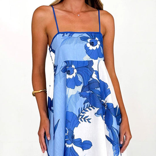 Damen Maxikleid mit verspieltem Blumendesign und ausgeschnittenen Details R&B