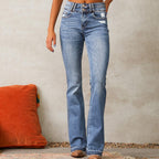 Damen Hochgeschnittene Flared Jeans R&B