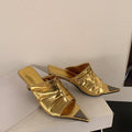 Damen offene Mules mit elegantem Rüschendesign R&B