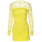 Damen Spitzenkleid mit langen Ärmeln R&B