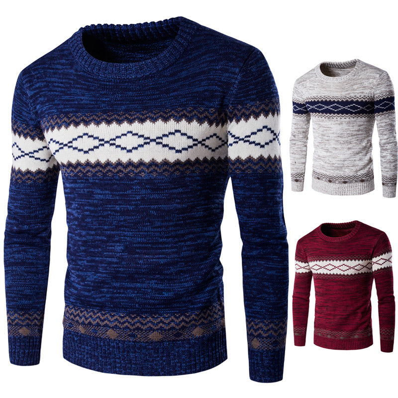 Herren modischer Strickpullover mit grafischem Muster R&B