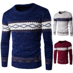 Herren modischer Strickpullover mit grafischem Muster R&B