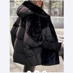 Damen Fleece-Wendejacke mit voluminösem Schnitt und hohem Kragen R&B