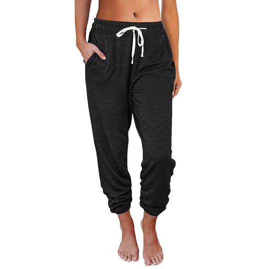 Damen bequeme Sweatpants mit Kordelzug und praktischen Taschen R&B