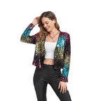 Damen Glitzernde Paillettenjacke mit modischem Schnitt R&B