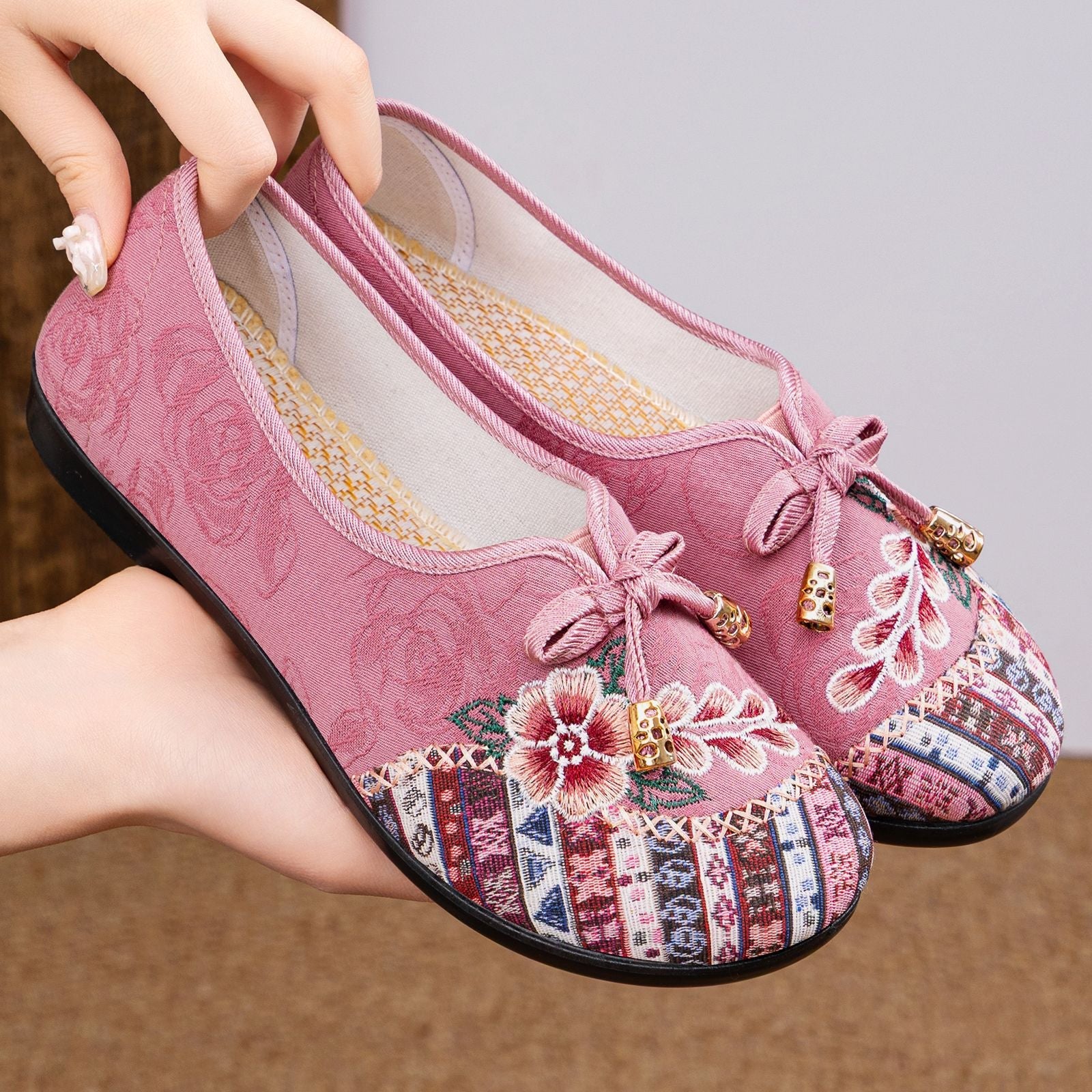 Damen Handbestickte Ballerinas R&B