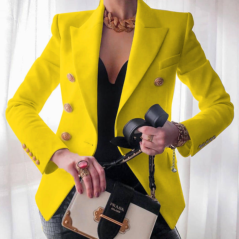 Damen Elegante taillierte Blazerjacke mit goldenen Knöpfen R&B