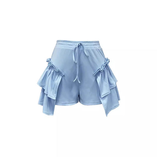 Damen Stylish geschneiderte Rüschenshorts R&B