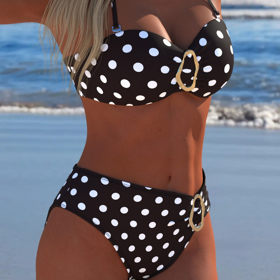 Damen Bikini-Set mit gepolstertem Balconette-Oberteil und hohem Höschen R&B