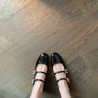 Damen elegante Slingback-Ballerinas mit funkelnden Schnallen R&B