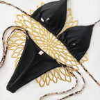 Damen Triangel-Bikini-Set mit verstellbaren Trägern und modischem Leoprint R&B