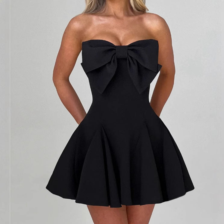 Damen Trägerloses Minikleid mit voluminösem Schleifendetail R&B