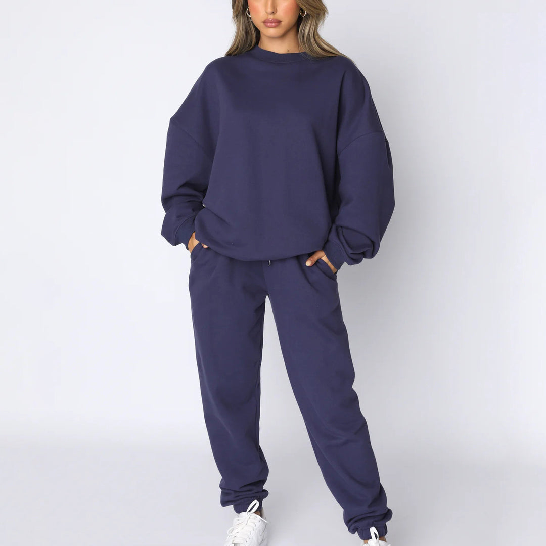 Damen lässiges Fleece-Loungewear-Set R&B