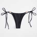 Damen minimalistischer Bikini-Hosenteil mit verstellbaren Schleifen