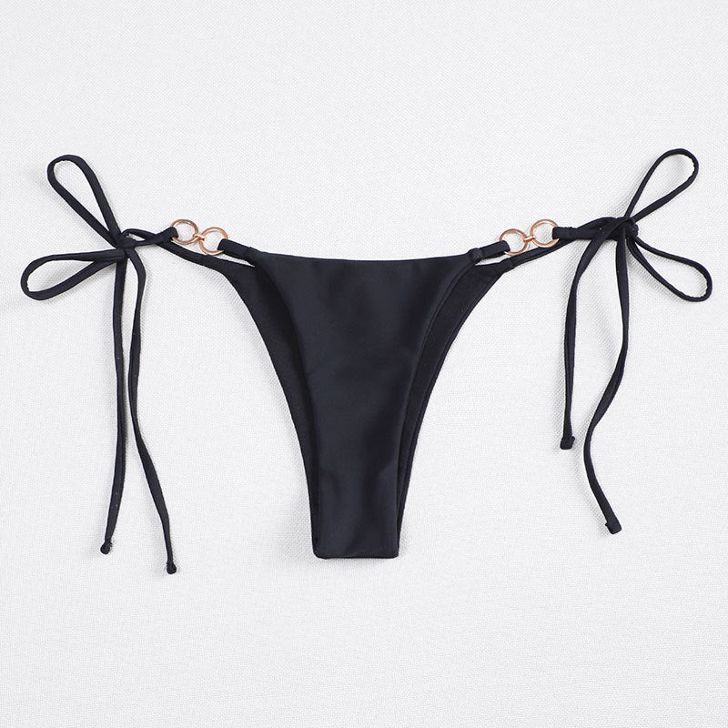 Damen minimalistischer Bikini-Hosenteil mit verstellbaren Schleifen