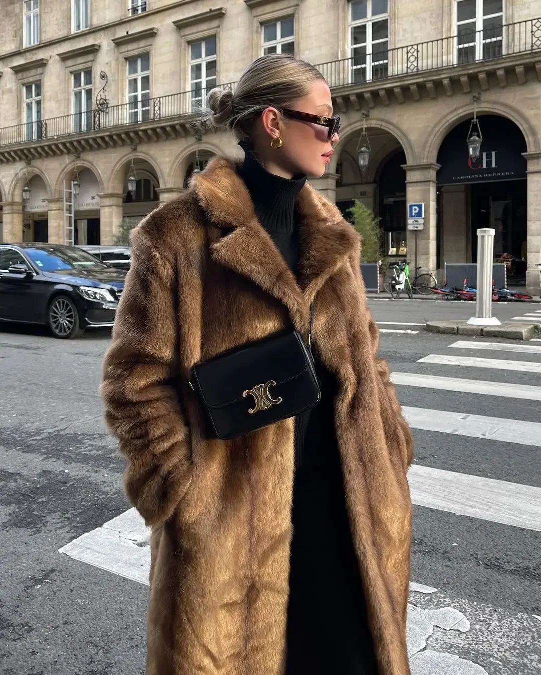 Damen Luxuriöse Kunstfelljacke mit elegantem Revers R&B