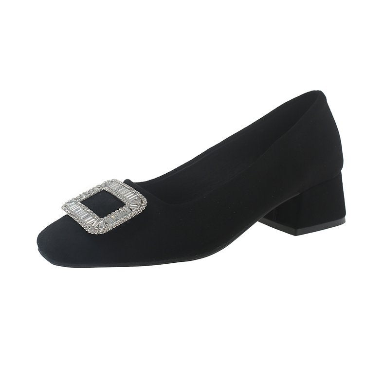 Damen Designer-Blockabsatzpumps mit Glitzerakzenten R&B