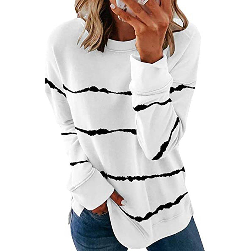 Damen Freizeit Sweatshirt mit modernen Streifen R&B
