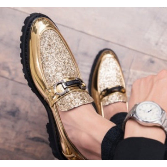 Damen Elegante Mokassins mit glitzerndem Obermaterial und modischem Design R&B