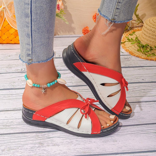 Damen Bequeme und modische Sandalen mit Schleifen-Detail R&B