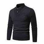 Herren Strickpullover mit V-Ausschnitt und modernem Rippenmuster