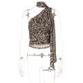 Damen Oberteil mit asymmetrischem Schnitt und stilvollem Leopardenmuster R&B