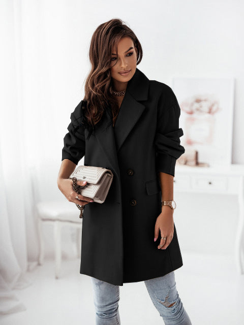 Damen klassischer Oversized-Blazer mit elegantem Revers R&B