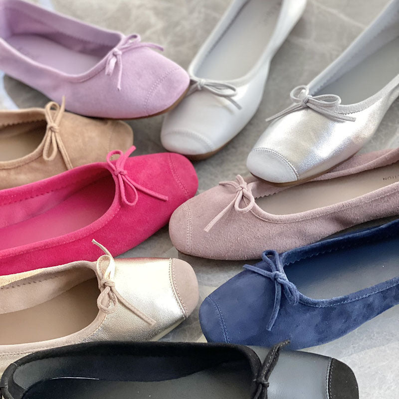 Damen Flache Ballerinas mit zierlichem Schleifenakzent R&B