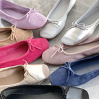 Damen Flache Ballerinas mit zierlichem Schleifenakzent