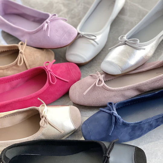 Damen Flache Ballerinas mit zierlichem Schleifenakzent R&B