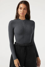Damen Langarm-Bodysuit mit Reißverschluss R&B