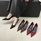 Damen elegante spitze Pumps aus weichem Veloursleder R&B