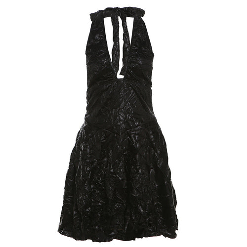 Damen Verspieltes Neckholder Minikleid mit Faltenwurf R&B